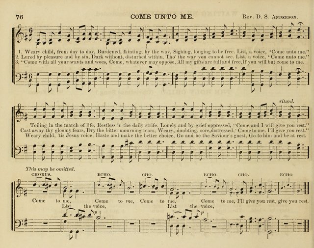 Song Garland; or, Singing for Jesus: a new collection of Music and Hymns prepared expressly for Sabbath Schools page 76