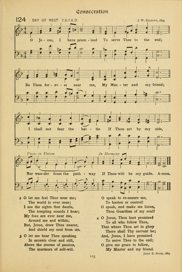 The School Hymnal: a book of worship for young people page 103