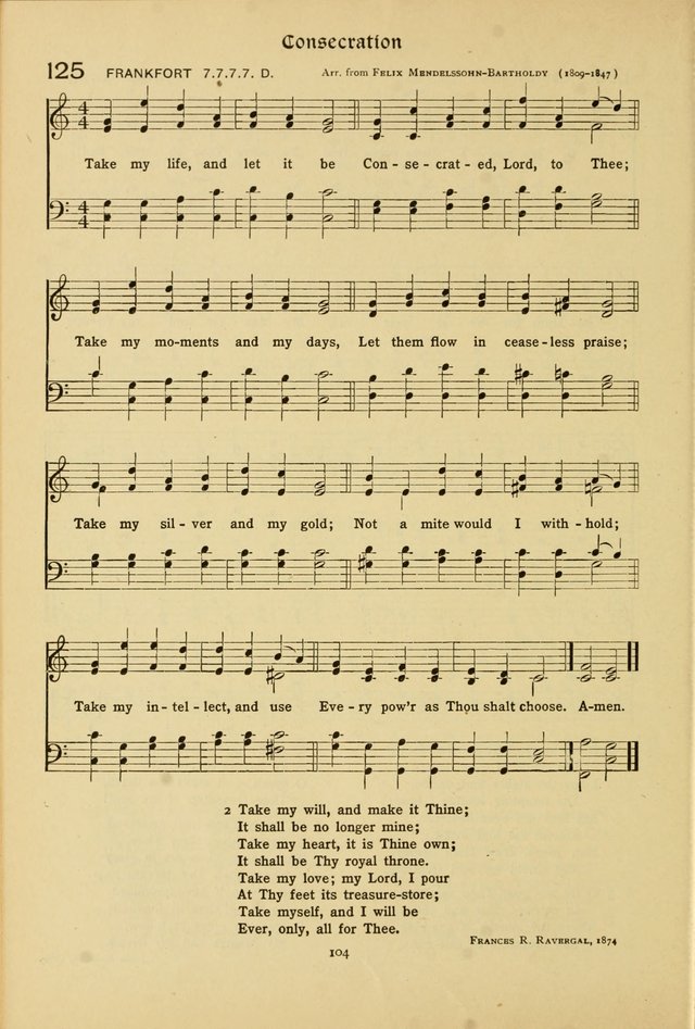 The School Hymnal: a book of worship for young people page 104