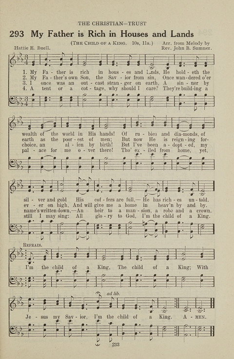 Service Hymnal: with responsive readings, appropriate for all Protestant religious activities page 225