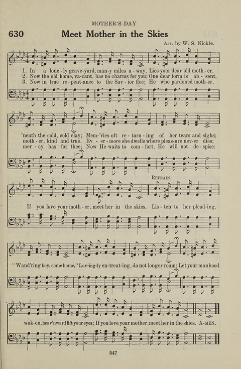 Service Hymnal: with responsive readings, appropriate for all Protestant religious activities page 539