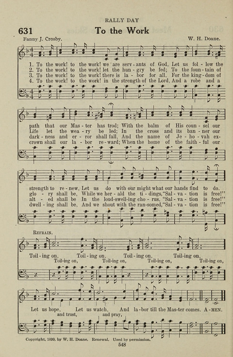 Service Hymnal: with responsive readings, appropriate for all Protestant religious activities page 540