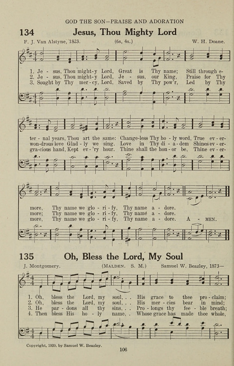 Service Hymnal: with responsive readings, appropriate for all Protestant religious activities page 98