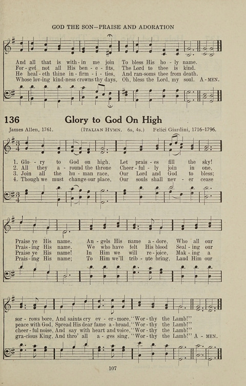 Service Hymnal: with responsive readings, appropriate for all Protestant religious activities page 99