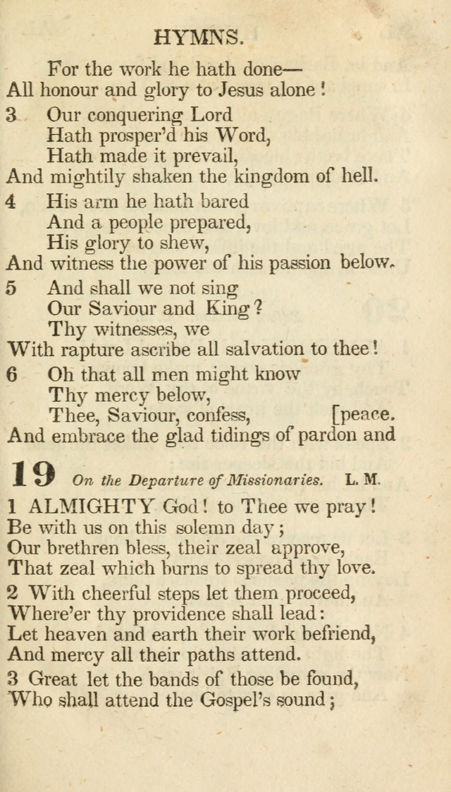 A Selection of Hymns, adapted to the devotions of the closet, the family, and the social circle; and containing subjects appropriate to the monthly concerns of prayer for the success... page 17