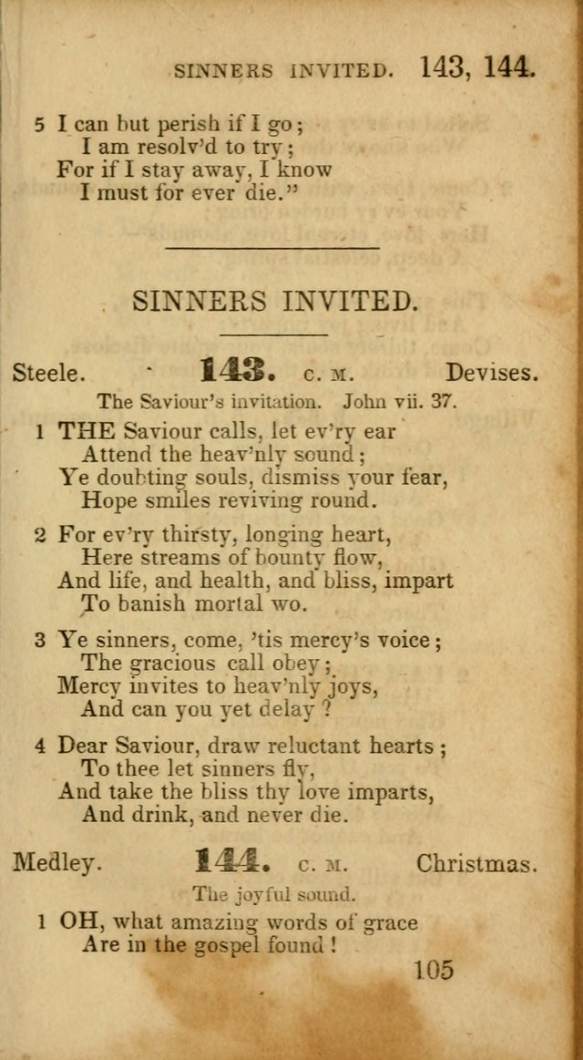 Select Hymns: adapted to the devotional exercises of the Baptist denomination (2nd ed.) page 105