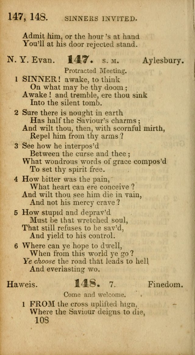 Select Hymns: adapted to the devotional exercises of the Baptist denomination (2nd ed.) page 108