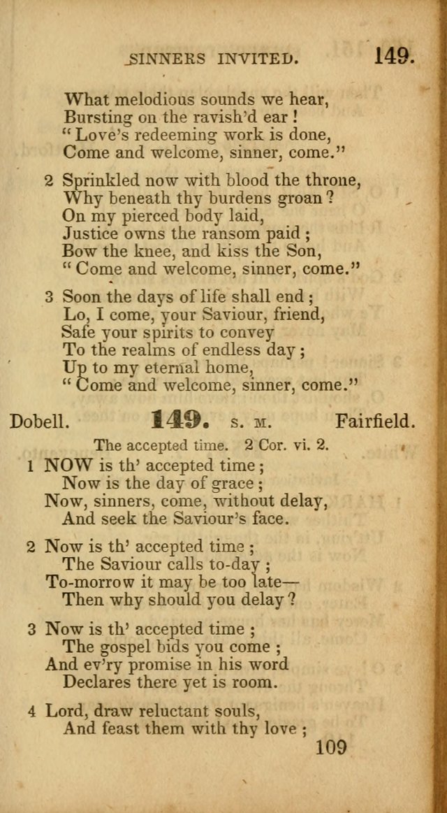 Select Hymns: adapted to the devotional exercises of the Baptist denomination (2nd ed.) page 109