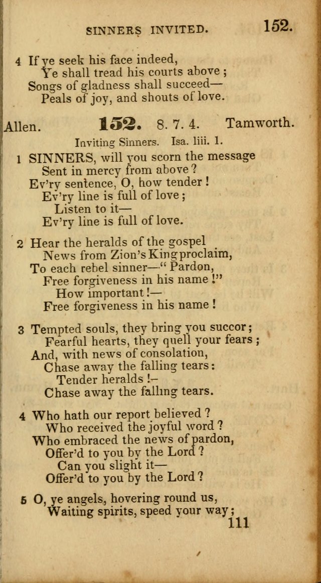 Select Hymns: adapted to the devotional exercises of the Baptist denomination (2nd ed.) page 111