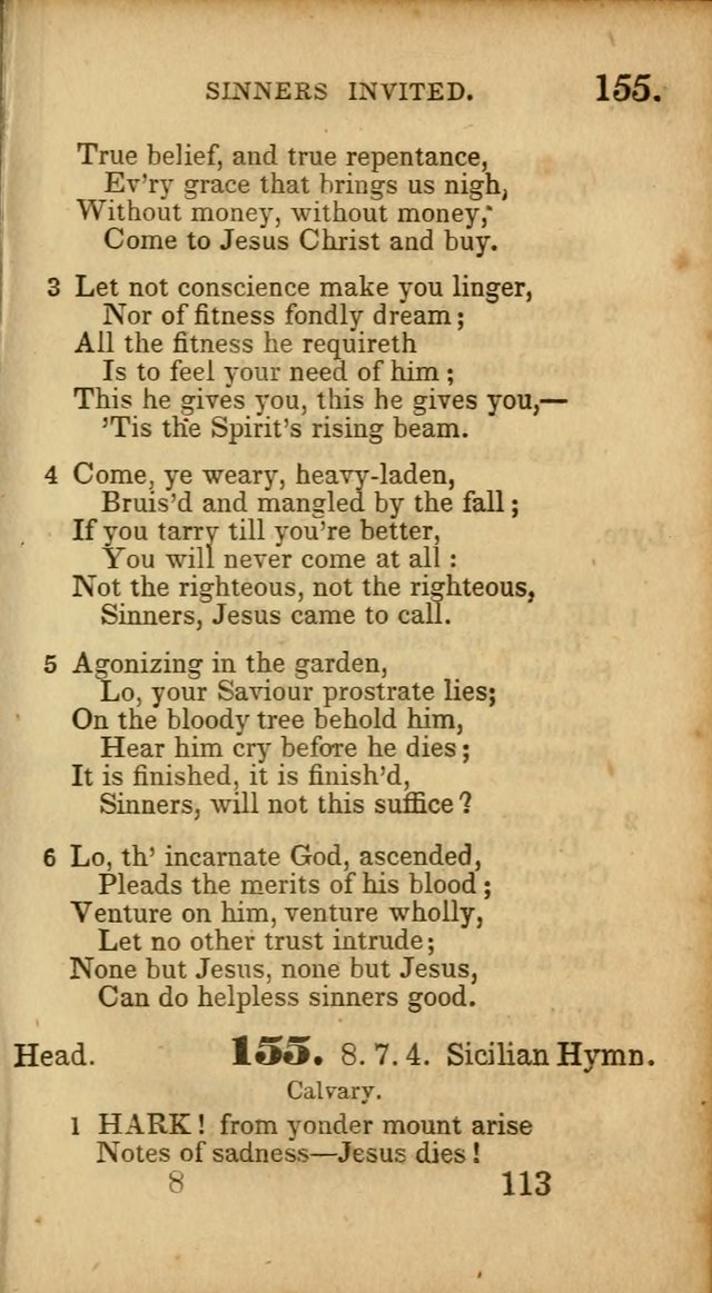 Select Hymns: adapted to the devotional exercises of the Baptist denomination (2nd ed.) page 113