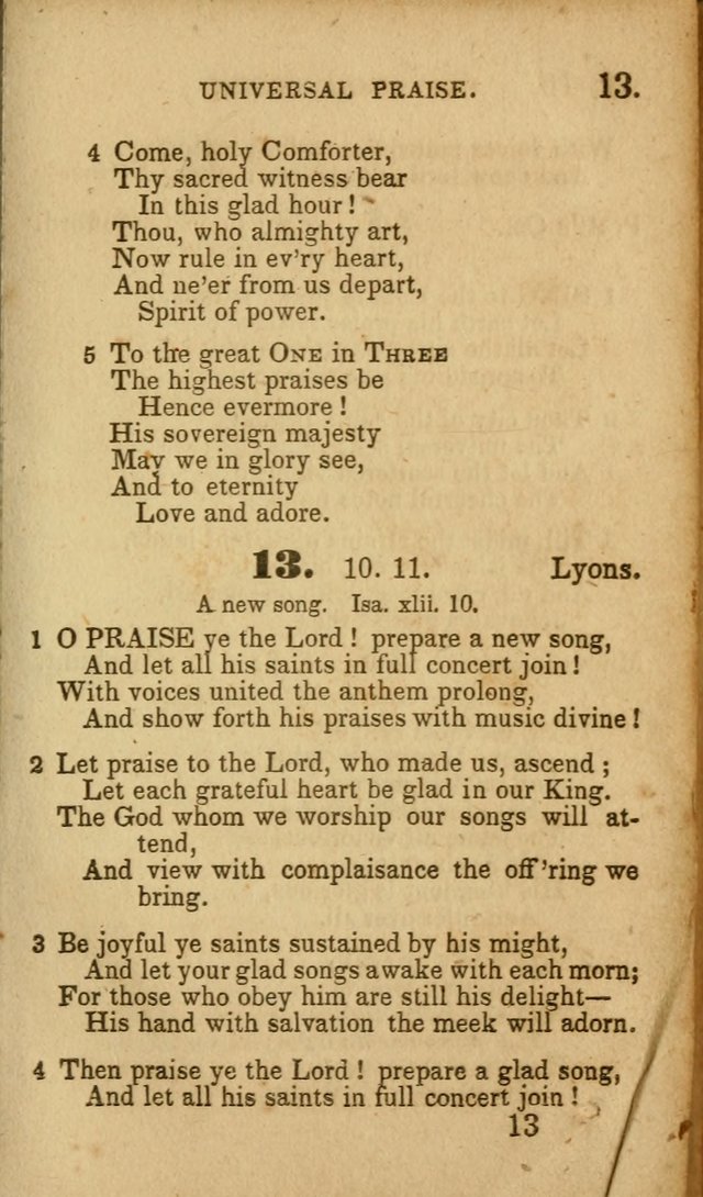 Select Hymns: adapted to the devotional exercises of the Baptist denomination (2nd ed.) page 13