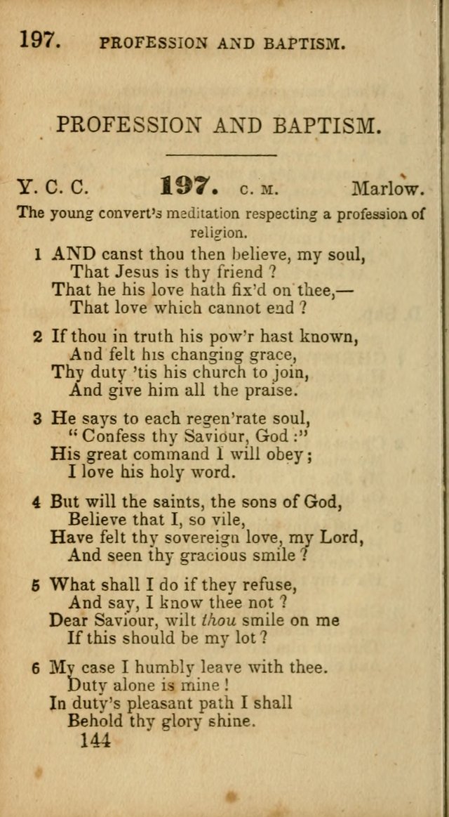 Select Hymns: adapted to the devotional exercises of the Baptist denomination (2nd ed.) page 144