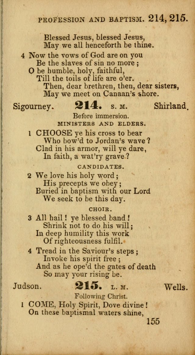 Select Hymns: adapted to the devotional exercises of the Baptist denomination (2nd ed.) page 155