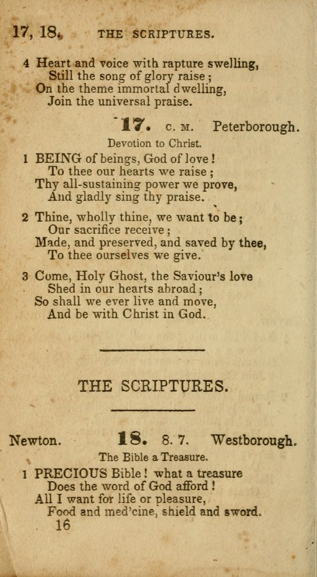 Select Hymns: adapted to the devotional exercises of the Baptist denomination (2nd ed.) page 16