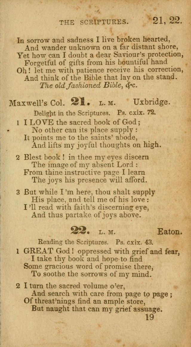 Select Hymns: adapted to the devotional exercises of the Baptist denomination (2nd ed.) page 19