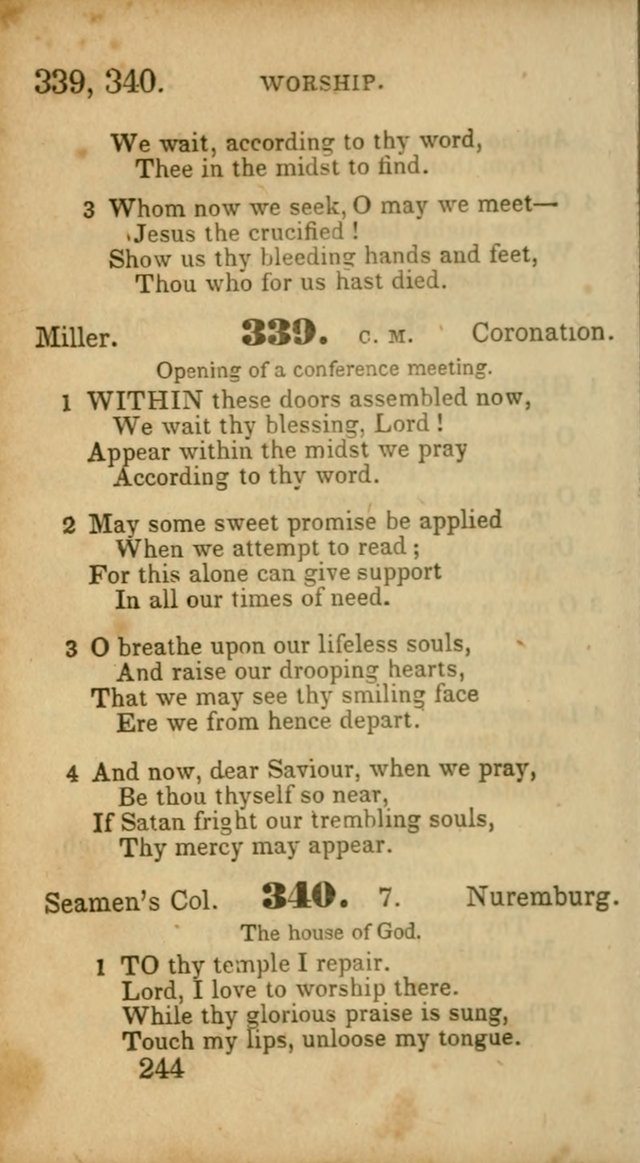 Select Hymns: adapted to the devotional exercises of the Baptist denomination (2nd ed.) page 244