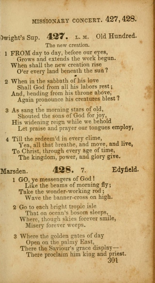 Select Hymns: adapted to the devotional exercises of the Baptist denomination (2nd ed.) page 301