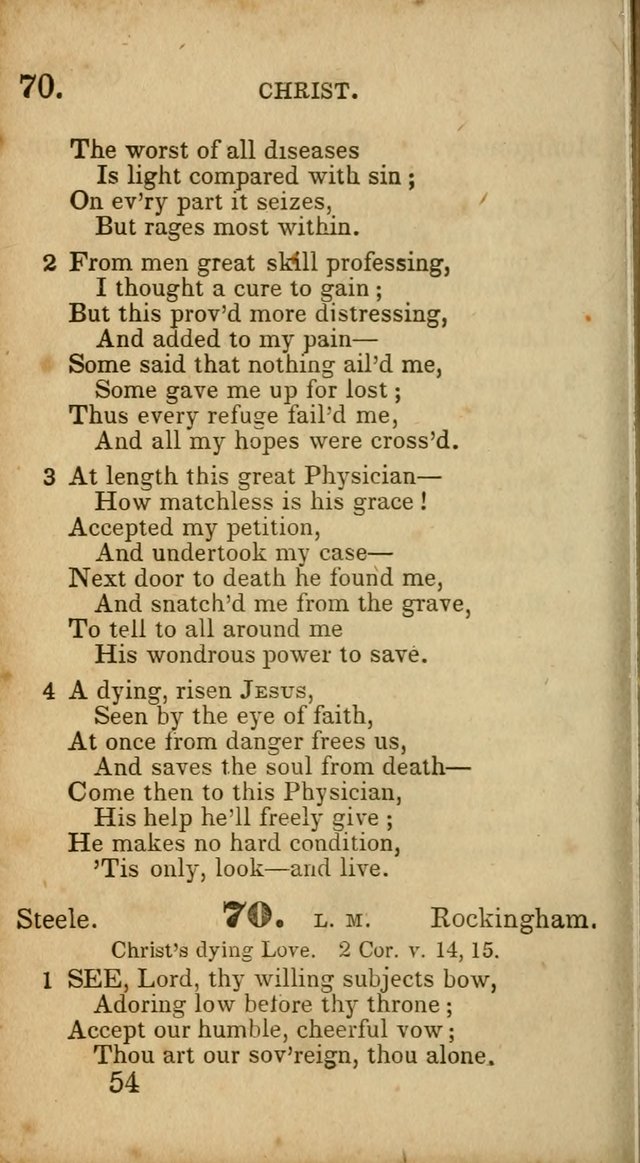 Select Hymns: adapted to the devotional exercises of the Baptist denomination (2nd ed.) page 54