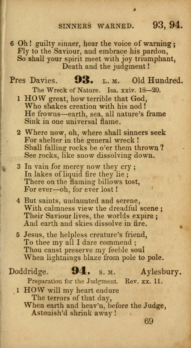 Select Hymns: adapted to the devotional exercises of the Baptist denomination (2nd ed.) page 69