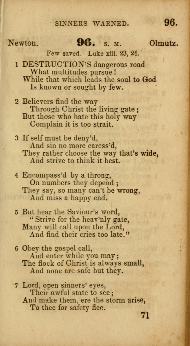 Select Hymns: adapted to the devotional exercises of the Baptist denomination (2nd ed.) page 71