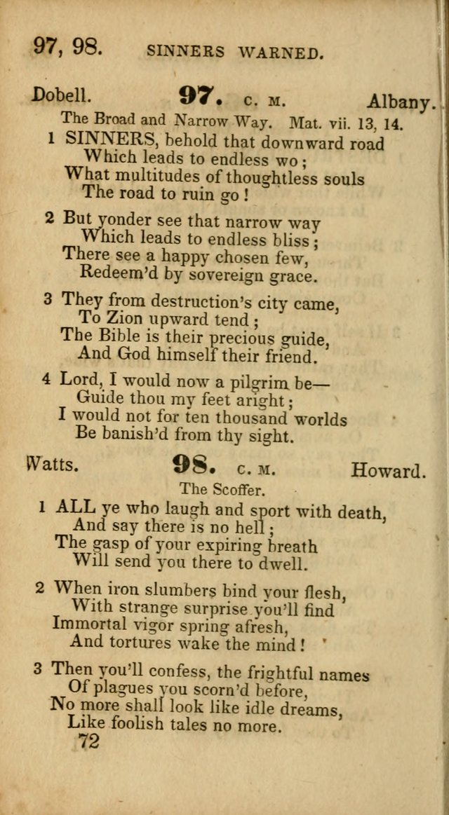 Select Hymns: adapted to the devotional exercises of the Baptist denomination (2nd ed.) page 72