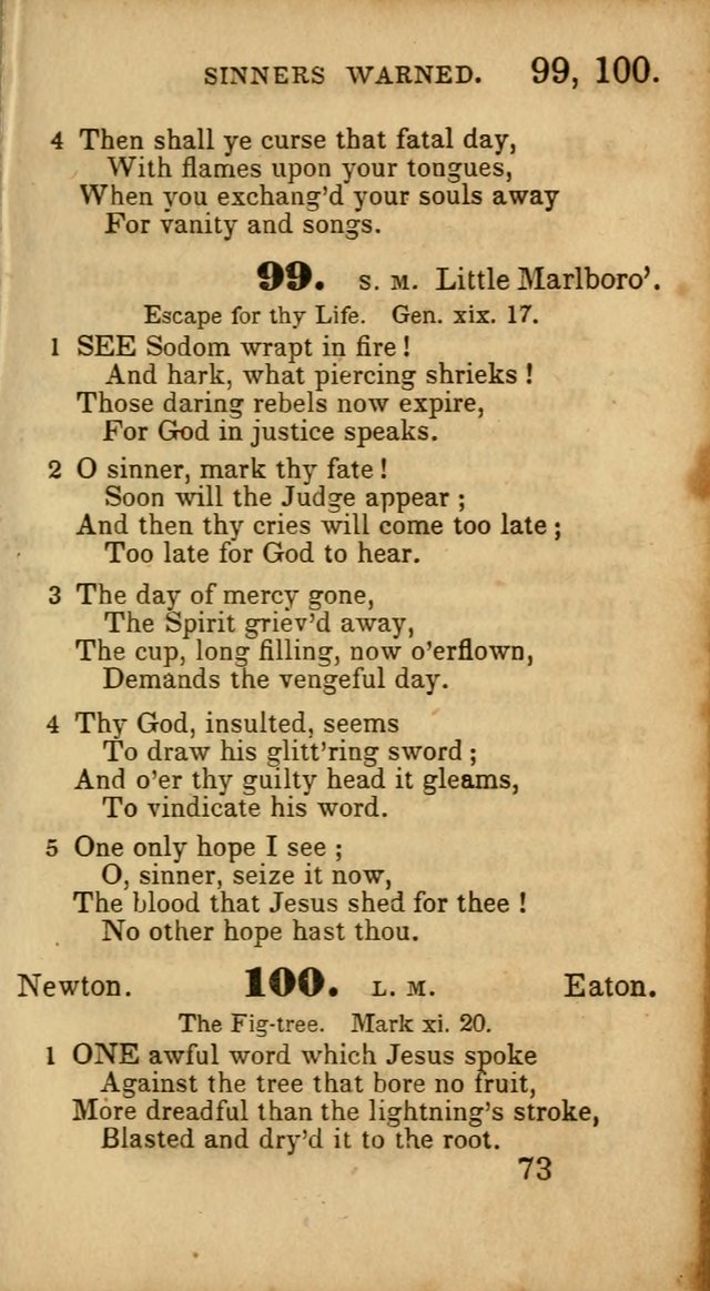 Select Hymns: adapted to the devotional exercises of the Baptist denomination (2nd ed.) page 73