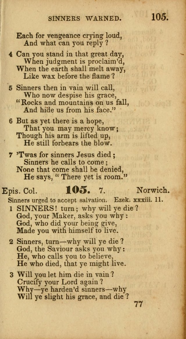 Select Hymns: adapted to the devotional exercises of the Baptist denomination (2nd ed.) page 77