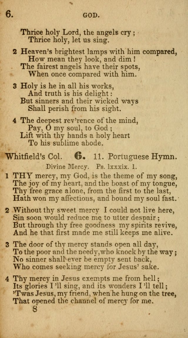 Select Hymns: adapted to the devotional exercises of the Baptist denomination (2nd ed.) page 8