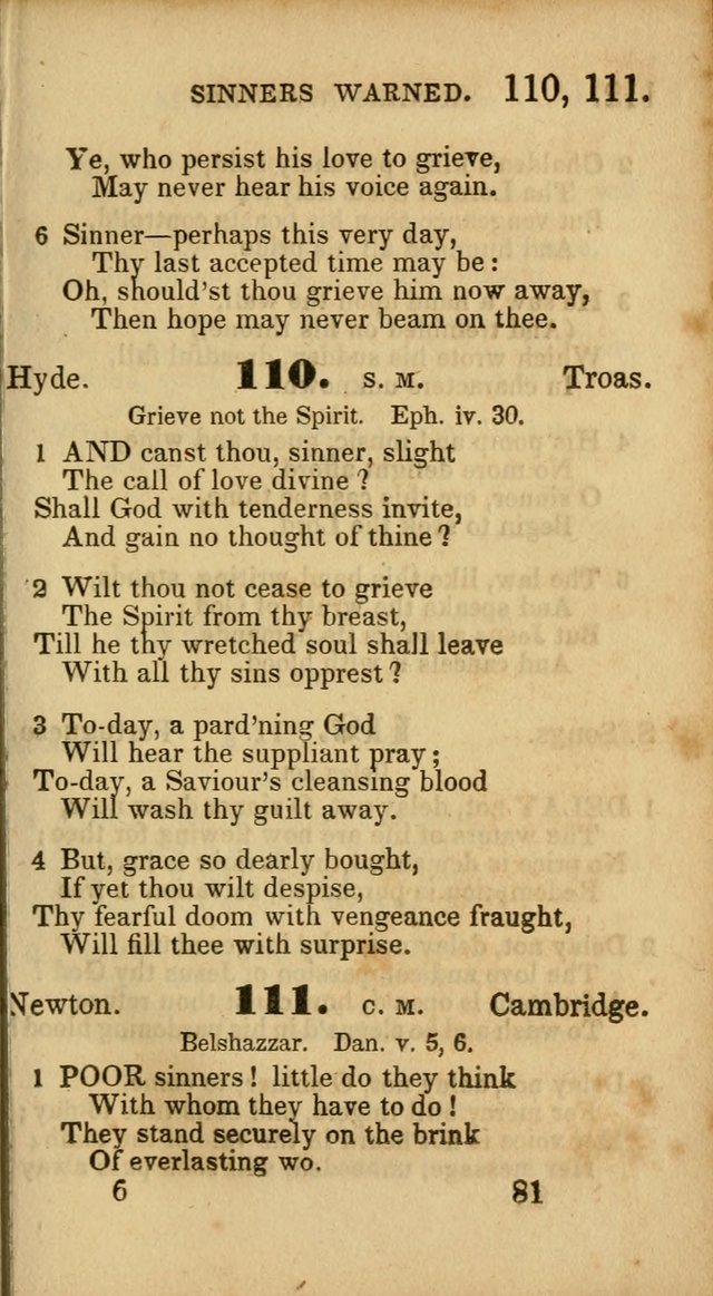 Select Hymns: adapted to the devotional exercises of the Baptist denomination (2nd ed.) page 81