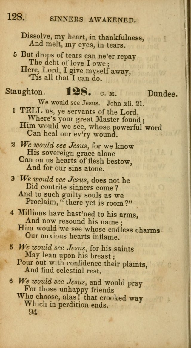 Select Hymns: adapted to the devotional exercises of the Baptist denomination (2nd ed.) page 94