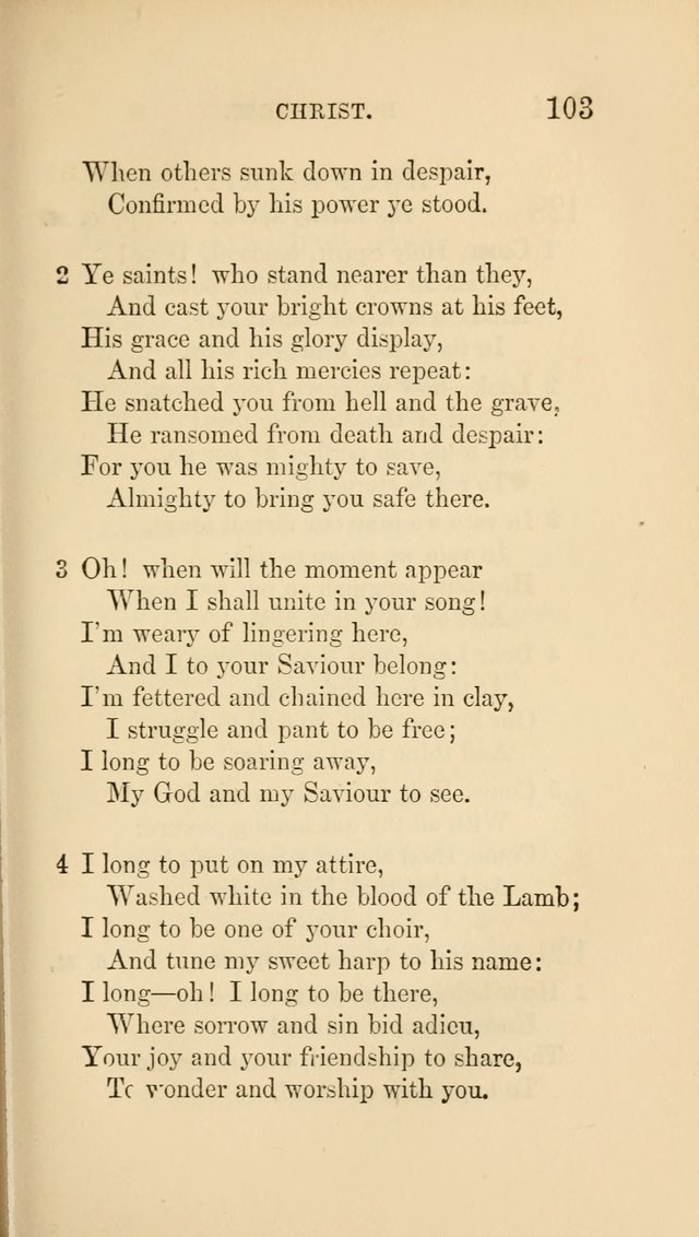 Social Hymn Book: Being the Hymns of the Social Hymn and Tune Book for the Lecture Room, Prayer Meeting, Family, and Congregation (2nd ed.) page 103