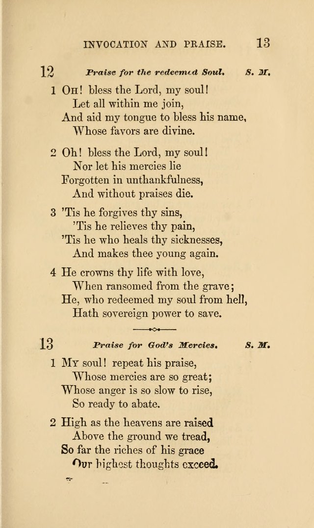 Social Hymn Book: Being the Hymns of the Social Hymn and Tune Book for the Lecture Room, Prayer Meeting, Family, and Congregation (2nd ed.) page 13