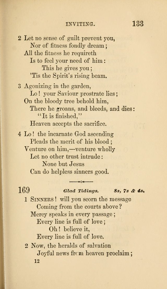 Social Hymn Book: Being the Hymns of the Social Hymn and Tune Book for the Lecture Room, Prayer Meeting, Family, and Congregation (2nd ed.) page 133