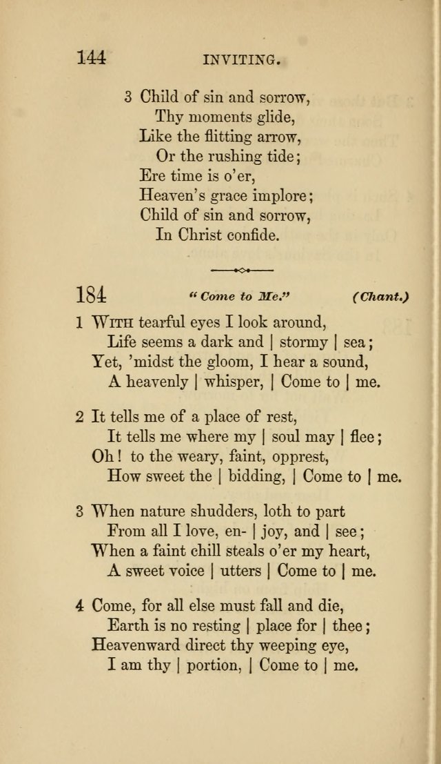 Social Hymn Book: Being the Hymns of the Social Hymn and Tune Book for the Lecture Room, Prayer Meeting, Family, and Congregation (2nd ed.) page 144