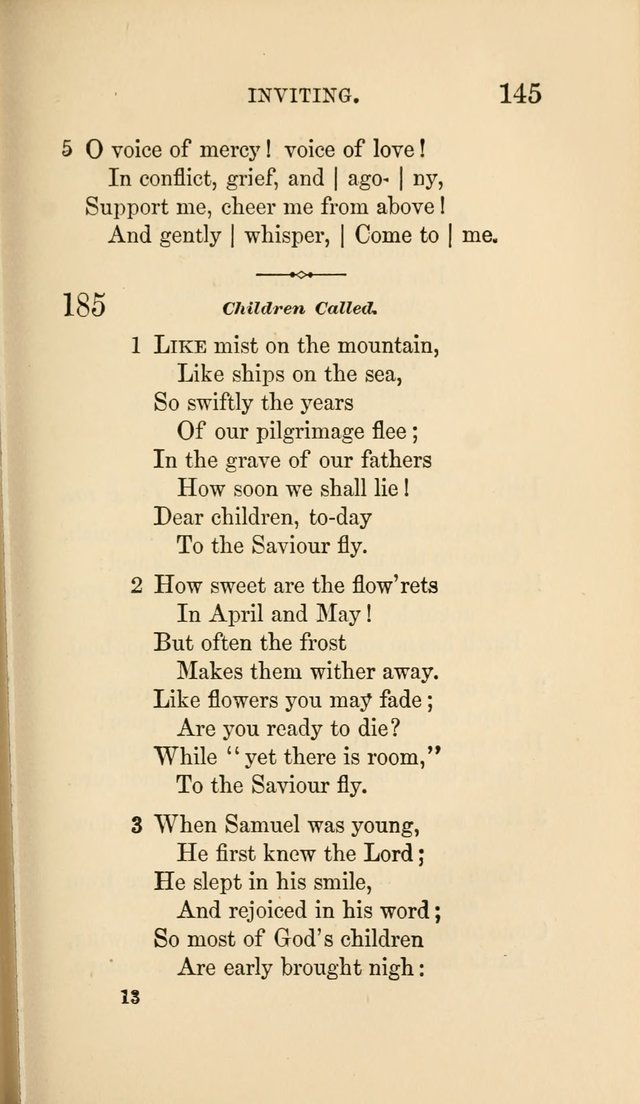 Social Hymn Book: Being the Hymns of the Social Hymn and Tune Book for the Lecture Room, Prayer Meeting, Family, and Congregation (2nd ed.) page 145