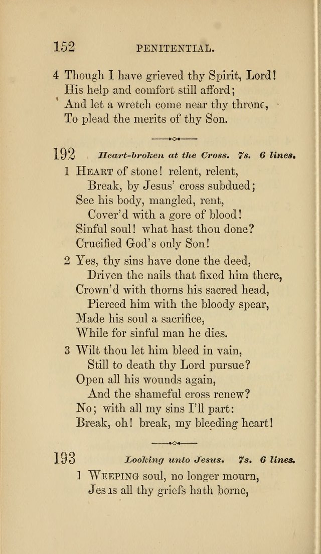 Social Hymn Book: Being the Hymns of the Social Hymn and Tune Book for the Lecture Room, Prayer Meeting, Family, and Congregation (2nd ed.) page 152