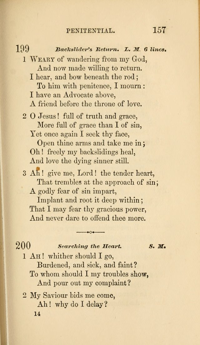 Social Hymn Book: Being the Hymns of the Social Hymn and Tune Book for the Lecture Room, Prayer Meeting, Family, and Congregation (2nd ed.) page 157