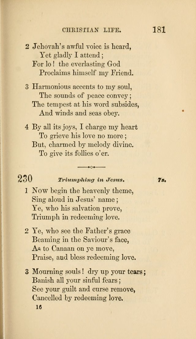 Social Hymn Book: Being the Hymns of the Social Hymn and Tune Book for the Lecture Room, Prayer Meeting, Family, and Congregation (2nd ed.) page 181