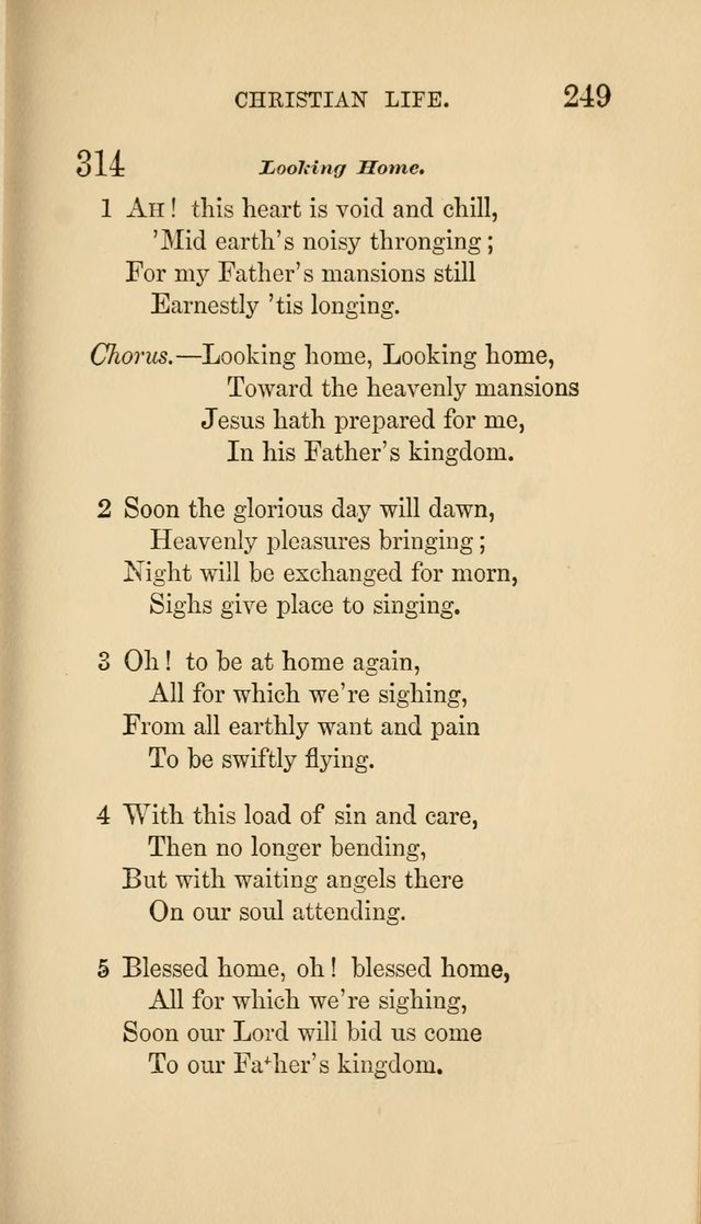 Social Hymn Book: Being the Hymns of the Social Hymn and Tune Book for the Lecture Room, Prayer Meeting, Family, and Congregation (2nd ed.) page 249