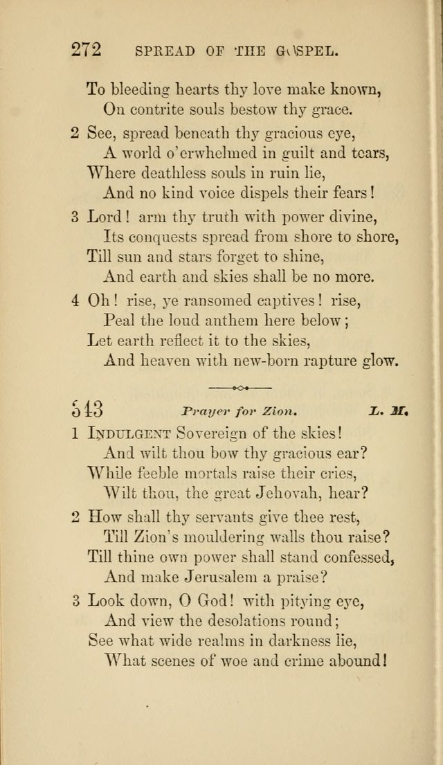 Social Hymn Book: Being the Hymns of the Social Hymn and Tune Book for the Lecture Room, Prayer Meeting, Family, and Congregation (2nd ed.) page 272