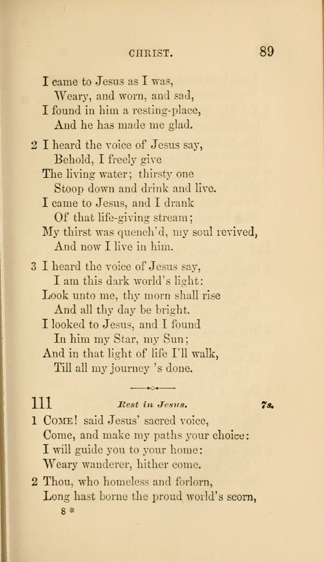 Social Hymn Book: Being the Hymns of the Social Hymn and Tune Book for the Lecture Room, Prayer Meeting, Family, and Congregation (2nd ed.) page 89