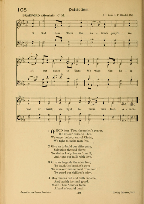 Social Hymns of Brotherhood and Aspiration page 110