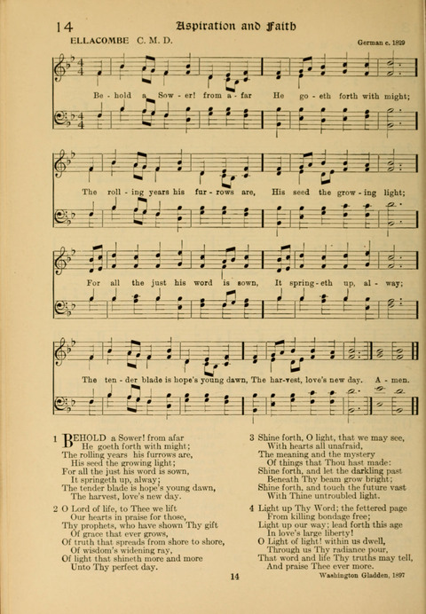 Social Hymns of Brotherhood and Aspiration page 14