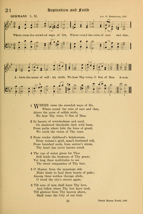 Social Hymns of Brotherhood and Aspiration page 21