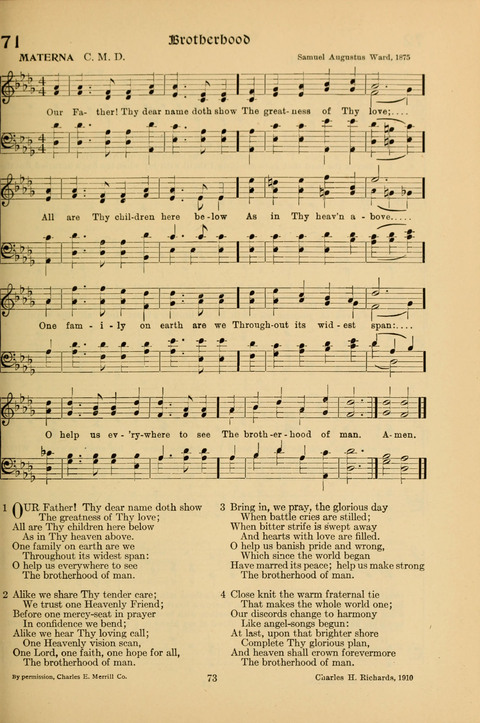 Social Hymns of Brotherhood and Aspiration page 73