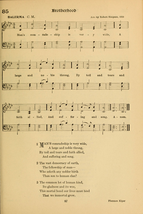 Social Hymns of Brotherhood and Aspiration page 87