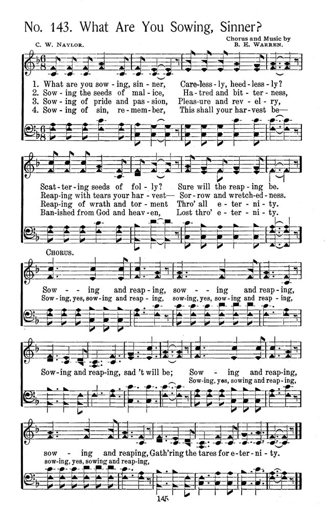 Select Hymns: for Christian worship and general gospel service page 145