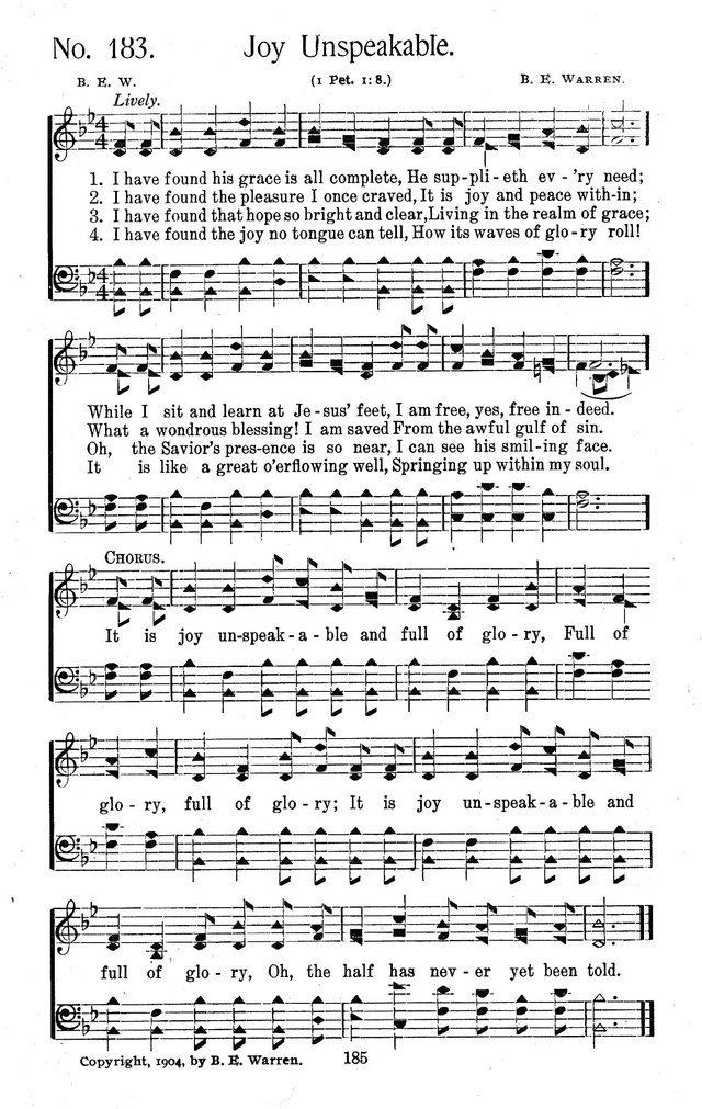 Select Hymns: for Christian worship and general gospel service page 185