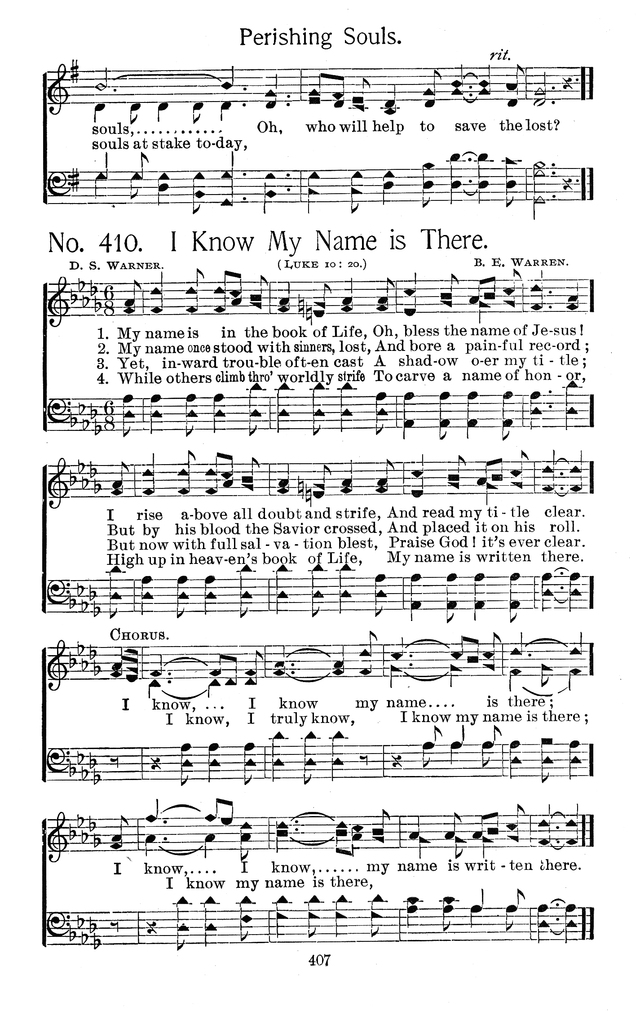 Select Hymns: for Christian worship and general gospel service page 407