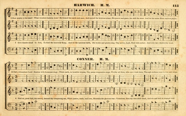 The Sacred Harp or Eclectic Harmony: a collection of church music, consisting of a great variety of psalm and hymn tunes, anthems, sacred songs and chants...(New ed., Rev. and Corr.) page 115